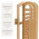 Red Lantern 5 1/2 ft. Tall Fiber Weave Light Beige-3 Panel Room Divider Red Lantern