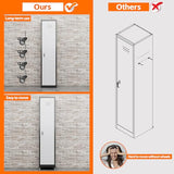 Aobabo 72" H Broom Closet Storage Cabinet, Lockable Metal Cleaning Storage Cabinet with Hooks for Home, Assembly Required Black Gray Aobabo