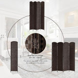 Rose Home Fashion Room Divider, 6 ft Tall Room Dividers and Folding Privacy Screens, 16in Privacy Screen 6 Panel Dark Coffee Space Temporary Wall Foldable Partition Separation Rose Home Fashion