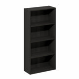 Furinno Basic Book Shelf, 4-Tier Bookcase with Open Shelf, Bookshelf, Cube Storage Organizer, 7 x 17 x 35, for Living Room, Bedroom, Home Office, Espresso Furinno