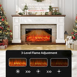 BLANKSPACE 60" Landscape Electric Fireplace with Mantel, Solid Wood Modern Entertainment Center TV Stand, Replaceable 30" Fireplace Insert Heater, for Living Room, Bedroom BLANKSPACE