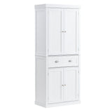 VEVOR 72" Tall Storage Cabinet with Doors, Drawer, 3 Adjustable Shelves, Utility Pantry for Kitchen, Living Room, Dining, Laundry, Pearl White VEVOR