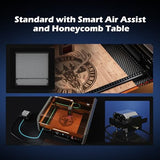 Genmitsu L8 Laser Engraver, 40W Power Output Laser Cutter Built-in Acrylic Enclosure with Vent, 40,000mm/min All-in-one Laser Engraving Machine Air Assist Pump, Honeycomb, Camera, Laser Safety Class 1 Genmitsu