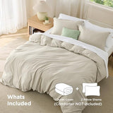 Bedsure Duvet Cover King Size - Soft Double Brushed Bedding Set for Kids & Adults, Zipper Closure, 3 Pieces, Includes 1 Duvet Cover (104"x90") & 2 Pillow Shams, NO Comforter, Linen Bedsure