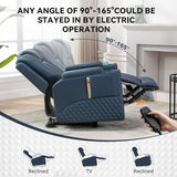 COMHOMA Power Recliner Chair PU Leather Electric Massage Recliner Sofa for Living Room Home Theater Seating with Cup Holders and LED Lighting(Blue) COMHOMA