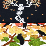 Fall Maple Leaf Embroidery Starter Kits for Beginners Adults, Halloween Stamped Cross Stitch Kit for Beginners Adults, Skeleton Embroidery Needlepoint Kit, 2 Embroidery Hoops (Attached Video Tutorial)
