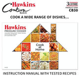 Hawkins 3 Litre Contura Black Pressure Cooker, Hard Anodised Inner Lid Cooker, Handi Cooker, Black (CB30) HAWKINS