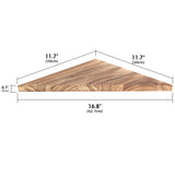 DELFOY Wall Mounted Rustic Wood Straight Edge Corner Shelf Storage Rack, Bookcase, Floating Shelves Home Decor for Bedroom, Living Room, Office and Kitchen, Set of 3 (Straight Edge) DELFOY