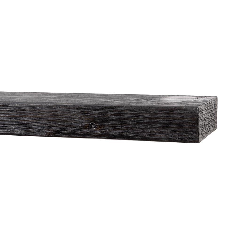 Modern Ember Vara Wood Mantel Shelf - 54 Inch Floating Provincial | 3 Inch Height - Variations in Grain and Natural Distresssing | Wooden Floating Wall Mounted Shelf - for Fireplaces & Décor