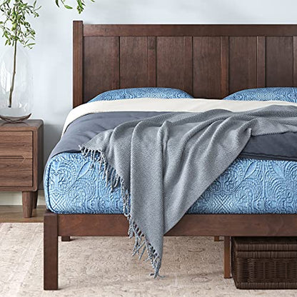 Zinus Adrian King Size Rustic Wood Platform Bed with Headboard – No Box Spring Needed - WoodArtSupply