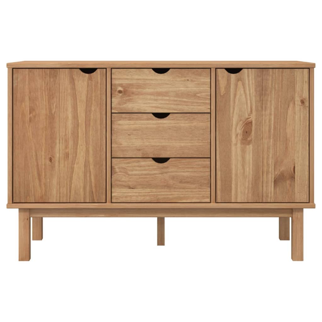 loibinfen Wooden Sideboard with 3 drawers and 2 compartments, Buffet Sideboard Storage Credenza Cabinet Console Table Kitchen Dining Room Furniture Organizer, Entryway Cupboard, 44.7"x16.9"x28.7" -AA loibinfen