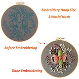 Louise Maelys Embroidery Starter Kit Full Range of Stamped Cross Stitch Kits for Beginner Including Cloth with Pattern,Embroidery Hoop,Color Threads