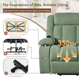 cinkehome Large Power Lift Recliner Chair for Elderly with Extended Footrest, Deep Seat Electric Lift Chairs, Easy Remote, Cup Holders, Side Pocket, Soft Snowflake Fleece, Green