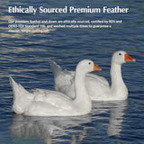 Pacific Coast Goose Feather Down Comforters Twin Size, 100% Cotton Extra Fluffy White Duvet Insert, Soft, Breathable, All Season Hotel Luxury Bedding Comforters, 8 Corner & Center Loops (68"x90") Pacific Coast