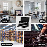 Tool Dorm 20.3“ Metal Tool Box with Drawer Portable Steel Metal Tool Box with Protective Liner and Metal Latch Closure and Lock for Garage, Home and Warehouse (Black-3 Drawers) TOOL DORM