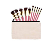 LifeUnite 10 PCS Canvas Makeup Bag Cosmetic Pouch Blank Zipper Bag-9.1 × 5.9 inch LIFEUNITE