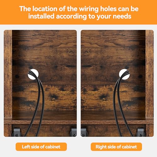 IDEALHOUSE Farmhouse Coffee Bar Cabinet with Sliding Barn Doors, 70'' Kitchen Hutch Cabinet with Storage, Wine&Glasses Rack, Tall Sideboard Buffet Cabinet for Kitchen, Dining Room, Brown IDEALHOUSE