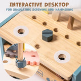 ROBUD Mini Wooden Play Tool Workbench Set for Kids Toddlers - Construction Toys Gift for 18 Months 2 3 4 5 Years Old Boys Girls ROBUD