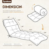 Tycdiose Outdoor Chaise Lounge Chair Cushion Waterproof 74.4 x 22 x 4.7 Inches Memory Foam Lounge Chair Cushions Replacement for Outdoor Furniture with Ties, Thickened Pool Lounge Chair Cushions, Grey Tycdiose