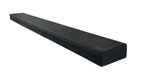 Joel's Antiques, Basic Black, 78" x 7" Deep x 3" Thick, Rustic Floating Mantel Shelf, USA Handmade, Ebony Matte Clear Coat Finish, Patented Hidden Floating Shelf Bracket joelsantiques