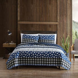 Eddie Bauer - Queen Quilt Set, Reversible Cotton Bedding with Matching Shams, Luxurious Bedding Set (Blue Creek Navy, Queen) Eddie Bauer