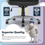 Serta Fairbanks Big & Tall Executive Office Chair, Ergonomic Comfy High-Back ComputerChairs with Lumbar Support, Semi-Plush Seat Cushion, Padded Armrests, Nylon Swivel Base, Bonded Leather, Black Serta