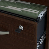 Bush Business Furniture Series C 60W Left Handed Bow Front U Shaped Desk with Mobile File Cabinet in Mocha Cherry Bush Furniture