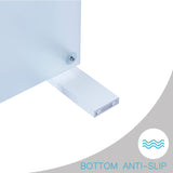 Btrpily Living Room Rectangle Coffee Table, Tea Table Suitable for Waiting Room, Modern Side Coffee Table with Wooden Leg, Glass Tabletop with Lower Shelf, 39.5*23.5*17.5 inches , White Btrpily