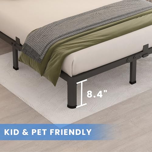 MAF 10 Inch King Metal Platform Bed Frame with Round Corner Legs, 3000 LBS Heavy Duty Steel Slats Support, Noise Free, No Box Spring Needed, Easy Assembly MAF
