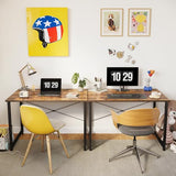CubiCubi Computer Desk 40" Study Writing Table for Home Office, Modern Simple Style PC Desk, Black Metal Frame, Vintage Brown CubiCubi