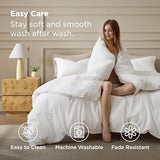 Bedsure 100% Washed Cotton Duvet Cover Queen Size - Natural White Minimalist Cotton Duvet Cover Linen Like for All Seasons - GentleSoft™ Plain Simple Bedding (Natural White, Queen, 90"x90") Bedsure