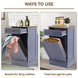 LOUVIXA Tilt Out Trash Can Cabinet, Blue, 10 Gallon Capacity, Wood Material, Dimensions 20.4"L x 13.5"W x 35.4"H LOUVIXA