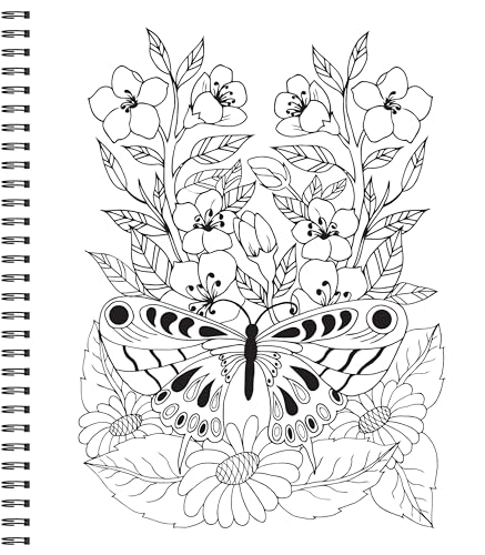 Large Print Easy Color & Frame - Flowers (Stress Free Coloring Book) WoodArtSupply