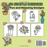 Plants & Flowers Simple & Bold Coloring Book: Fun and Relaxing Floral Designs for Kids, Adults, and Seniors Majosta