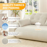 78.7" Folding Sofa Bed Queen, Foldable Floor Futon Sofa Sleeper, Convertible Boneless Mattress, Loveseat Cloud Couch for Home Living Room, Bedroom, Lounge, Apartment and Small Spaces, Beige Teddy Tmsan