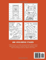 80s Retro Coloring Book for adults: 50 Fun & Nostalgic retro designs capturing the essence of the 80's with iconic elements like Walkmans, roller skates, arcade games, cassette tapes and more WoodArtSupply