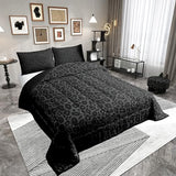 Castle Fairy Leopard Print Bedding Set 3 Pcs King Size,Cheetah Comforter Set,African Wildlife Down Alternative Adults Bedroom Decor,Gray Wild Animal Skin Ultra Soft Bed Inner Fill with 2 Piilowcases Castle Fairy