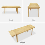 mopio Logan 7 Piece 6 Seater Upholstered Extendable Dining Table Set Beige Dining Chair Set of 6, Modern Farmhouse Solid Wood 7 Piece 91" for Dining Room Kitchen mopio