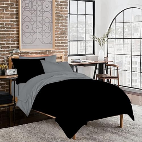 Full XL 100% Microfiber Double Brushed Sheet Set - Extra-Soft, Breathable & Wrinkle-Free - 15" Deep Pockets, 54" x 80" - Ideal for Extra Long Full Beds - 4PC Set (Full XL, Dark Grey) DESTINY CRESCENT BEDDING