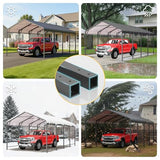 12' x 20' Carport, Heavy Duty Carport with Updated Roof & Enhanced Base, All Weather Steel Car Port, Multi-Use Car Port Garage, Metal Carports for Car, Truck, Boat, Tractors, Party, Grey FansaFurn