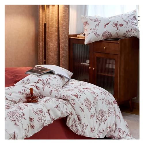 YUSIWOAL Bedding Set Cotton Queen Duvet Cover Set with Sheets Single Double Bedding Sets,Summer Duvet Cover sets(B,King) YUSIWOAL