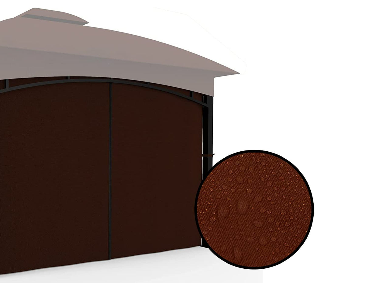 COZYVIDA Gazebo Universal Replacement Privacy Curtains 4-Panels sidewall with Zipper (ONLY CURTAIN) (10' x 13', Coffee) COZYVIDA