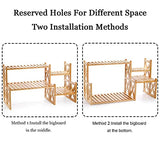 Lawei 2 Tier Bamboo Tabletop Plant Stand, Adjustable Flower Pot Holder Shelf Planter Display Stand, Small Desktop Ladder Plant Rack for Indoor Outdoor Home Patio Lawn Garden Balcony Organizer Lawei