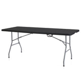 Plastic Development Group Plastic Banquet 6 Ft Indoor Outdoor Folding Table, Black Peakform