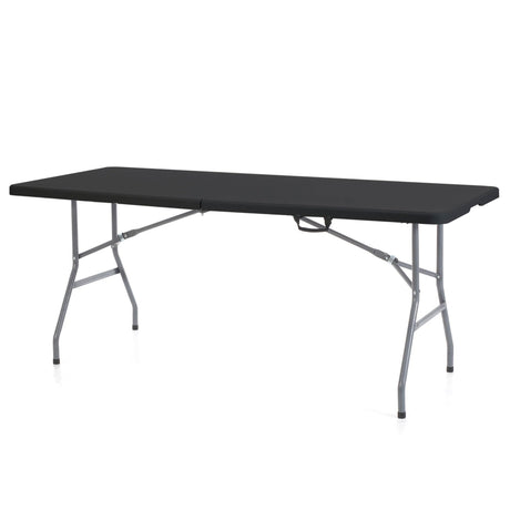 Plastic Development Group Plastic Banquet 6 Ft Indoor Outdoor Folding Table, Black Peakform