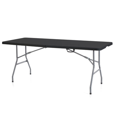 Plastic Development Group Plastic Banquet 6 Ft Indoor Outdoor Folding Table, Black