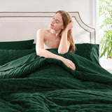 CozyLux Full Size Comforter Sets with Sheets Seersucker 7 Pieces Emerald Green Bed in a Bag Textured Luxury Soft Bedding Set with Down Alternative Comforter, Sheets, Pillowcases & Shams for All Season CozyLux
