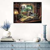 Benjenes Book Diamond Art Kits for Adults, Train Diamond Painting Kits for Adults, 5D DIY Round Drill Gem Art Paint with Diamonds Dots Crafts Kits for Home Decor Gift 16x12inch Benjenes