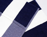 COTTON CRAFT Pool Lounge Chair Cover - 2 Pack - Chaise Beach Picnic Spa Towel - Cabana Stripe - Soft Premium Ringspun Terry Cotton - Oversized - 32 inch Wide x 82 inch Long with 7 inch Pocket – Navy