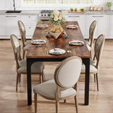 Tribesigns 78.7 Inch Dining Table for 8, Industrial Rectangle Wood Dining Table, Long Rustic Dinner Table with Heavy Duty Metal Legs (Only Table) (Rustic Brown) Tribesigns